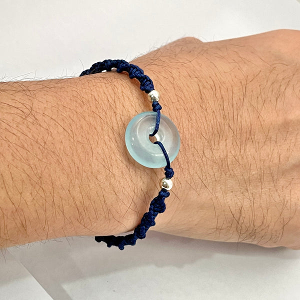 Aquamarine Macrame Bracelet