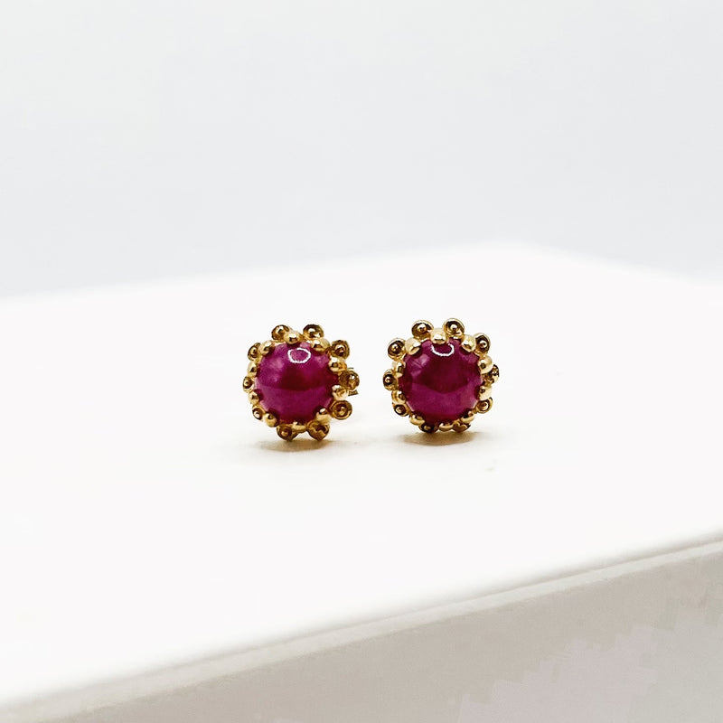 Ruby Earrings in 18k Gold