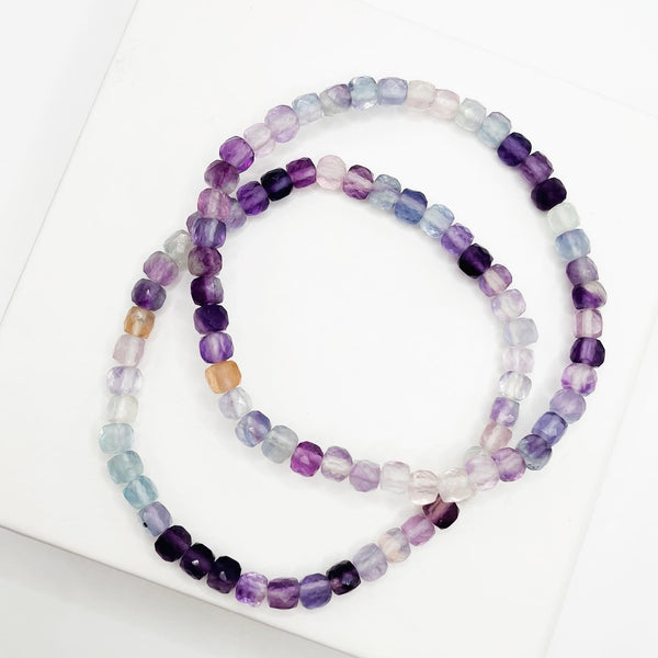 Multicolored Fluorite Faceted Bracelets