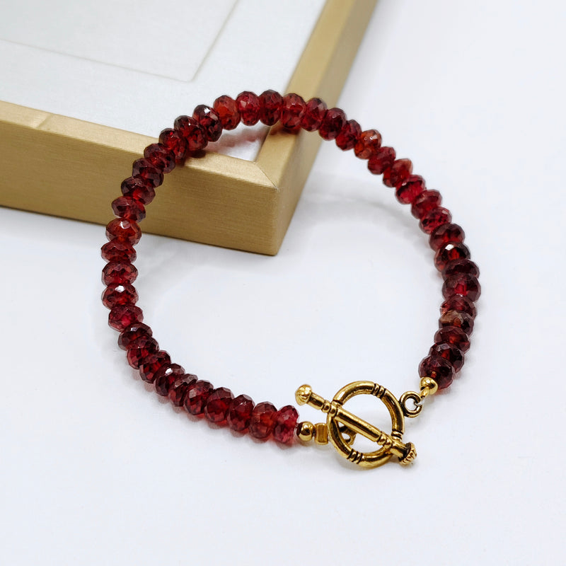 Hessonite Garnet Abacus Cut Bracelet