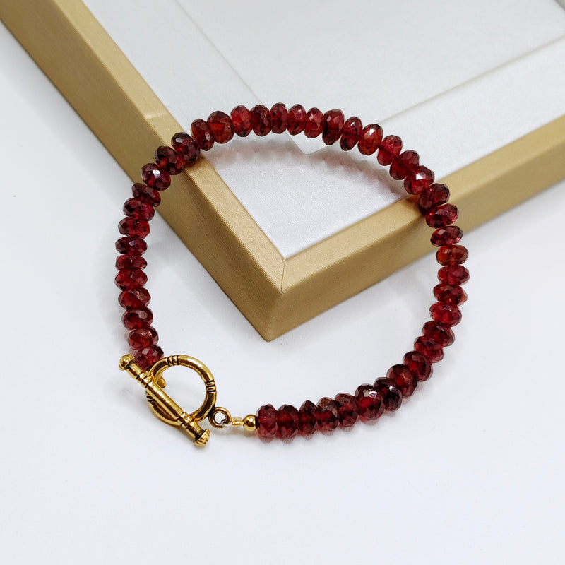 Hessonite Garnet Abacus Cut Bracelet