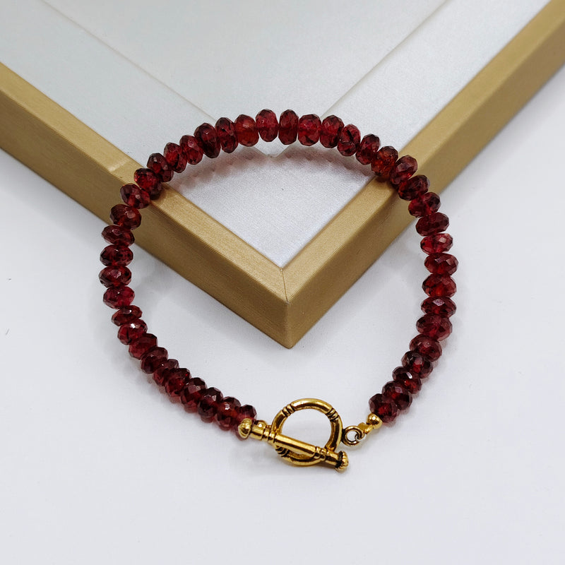 Hessonite Garnet Abacus Cut Bracelet