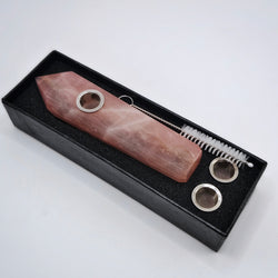 Rose Quartz Crystal Pipe