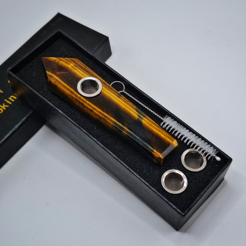 Tiger’s Eye Crystal Pipe