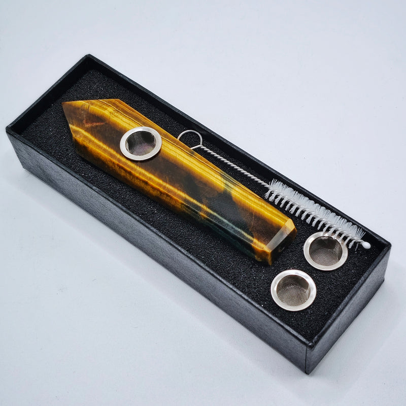 Tiger’s Eye Crystal Pipe