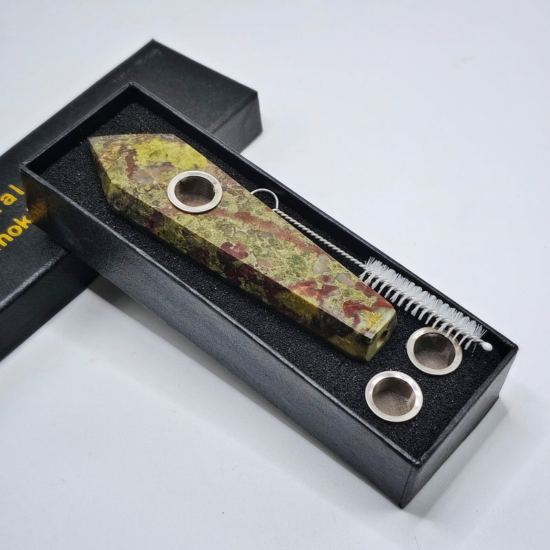 Dragon's Blood Jasper Crystal Pipe