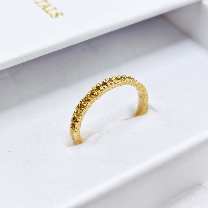 Moldavite Vermeil Gold Ring