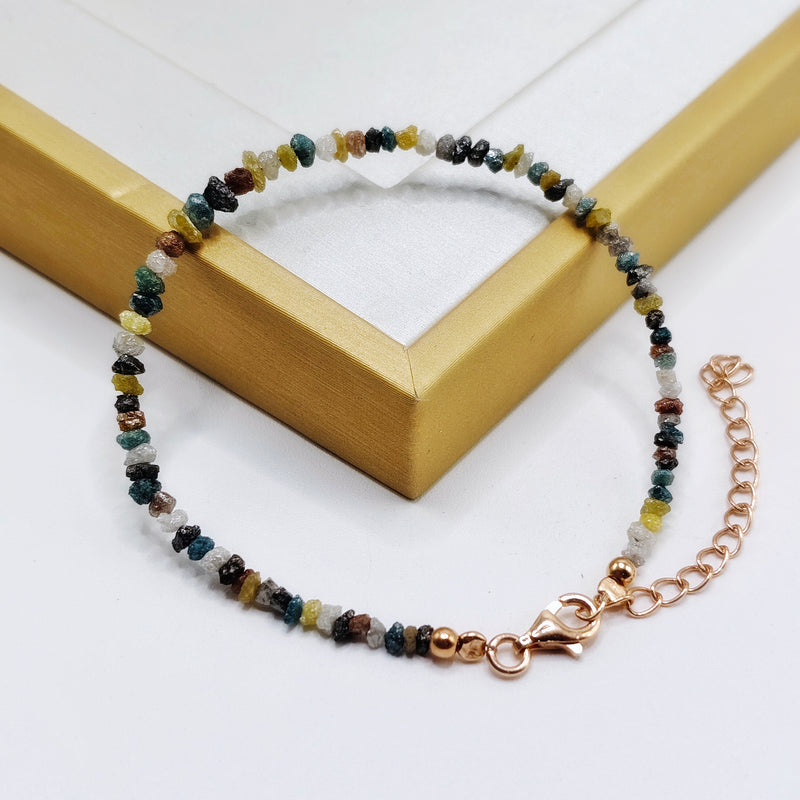 Raw Multicolored Diamond Bracelet