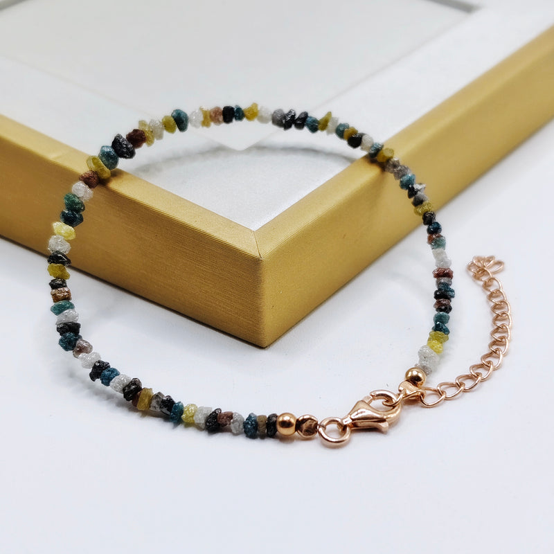 Raw Multicolored Diamond Bracelet