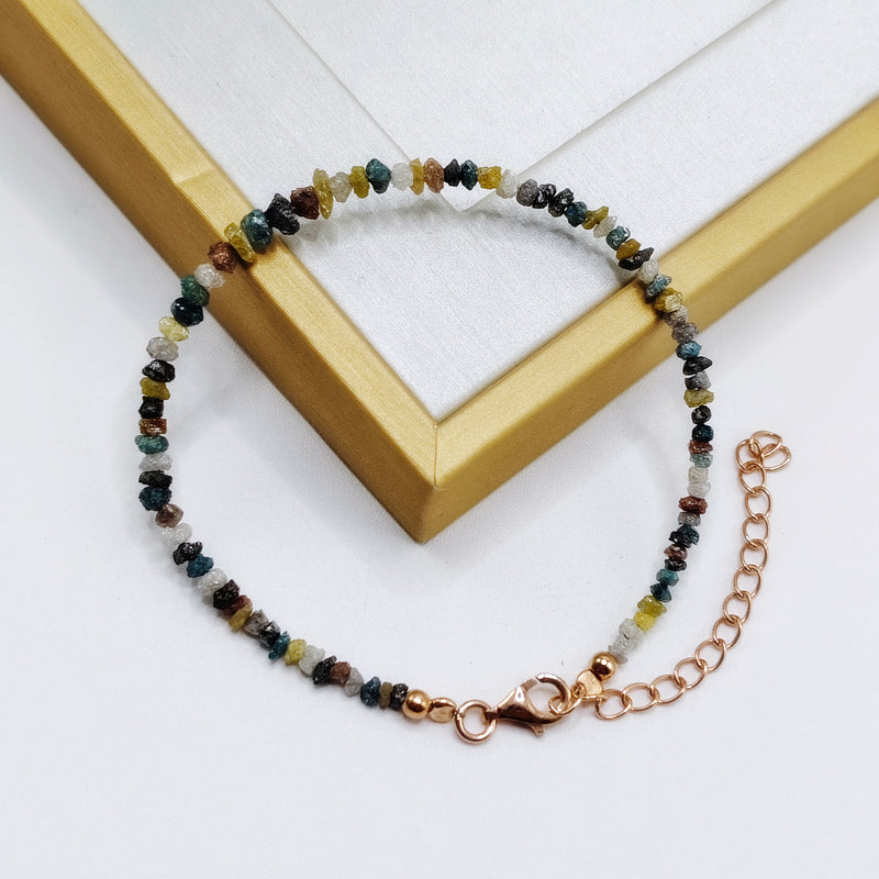 Raw Multicolored Diamond Bracelet