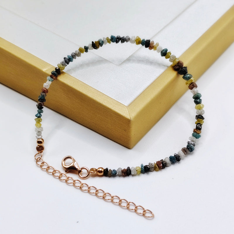 Raw Multicolored Diamond Bracelet