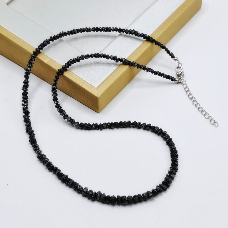 Raw Black Diamond Choker Necklace