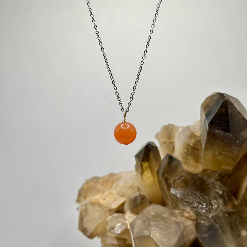 Orange Aventurine Sphere Pendant