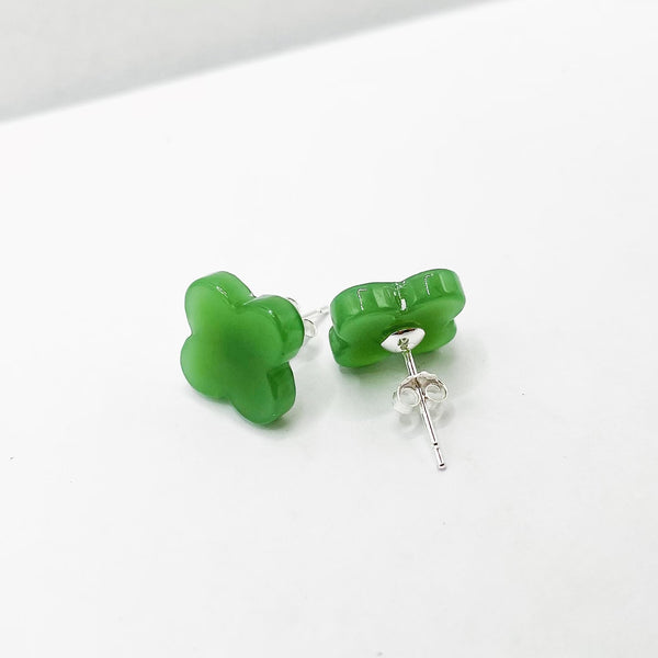 Four Leaf Clover 🍀 Green Aventurine Stud Earrings