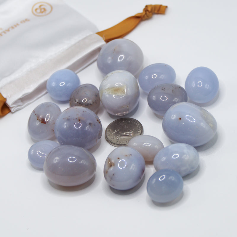 Blue Lace Agate Tumbled Stones