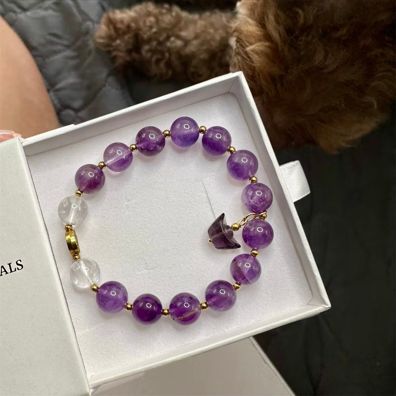 5D Purple Flame Charm - Amethyst Healing Bracelet