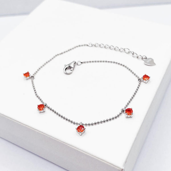 Orange Zircon Dainty Bracelet