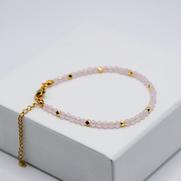 Rose Quartz 4mm Faceted Bracelet