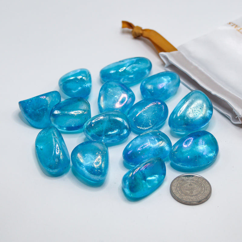 Aqua Aura Quartz Tumbled