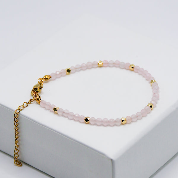 Rose Quartz 4mm Faceted Bracelet