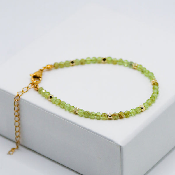 Peridot 4mm Faceted Bracelet