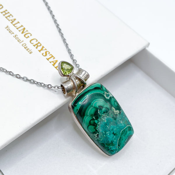 Malachite x Peridot Pendant 002