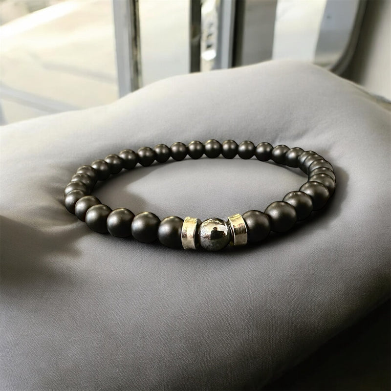 5D 18k Gold Plated bead in Genuine Natural Healing, Protection, Wealth, Love, Career & Success Stone Bracelet 6mm