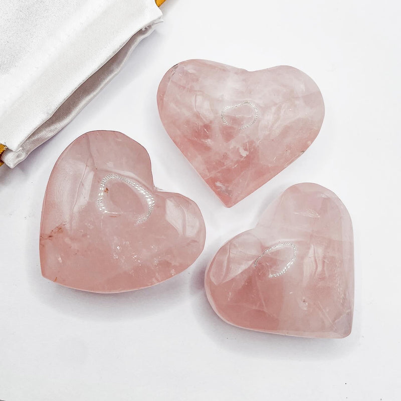 Rose Quartz Heart Shape Palm Stones