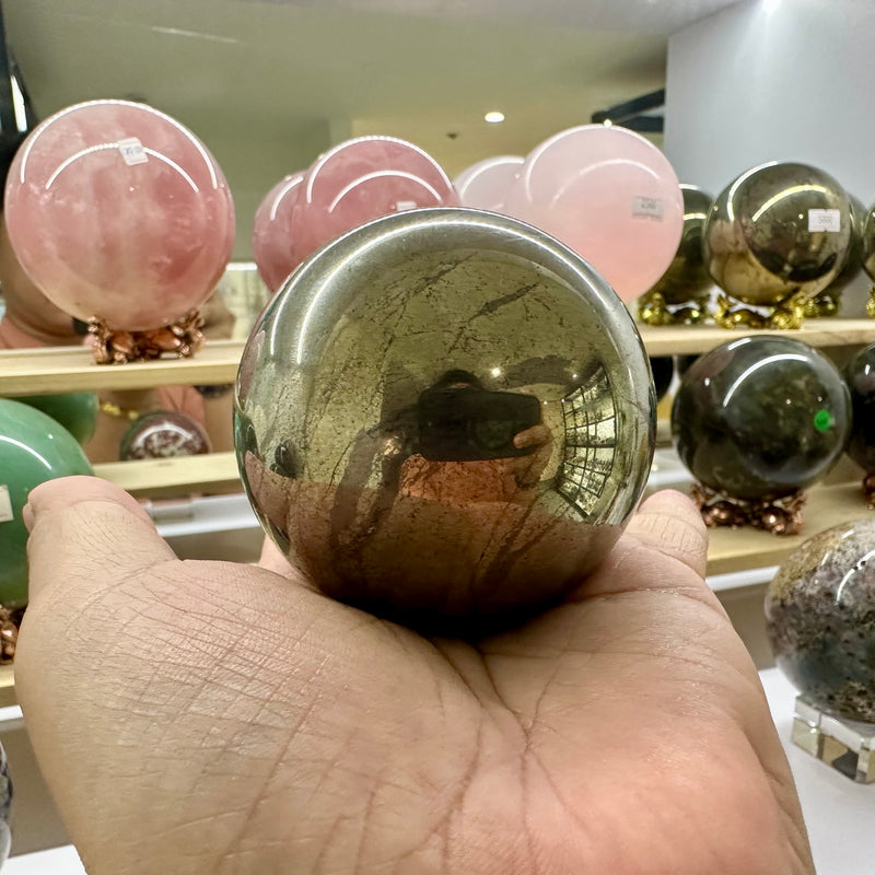🔮 “Sphere of Abundance: Natural Pyrite Ball”