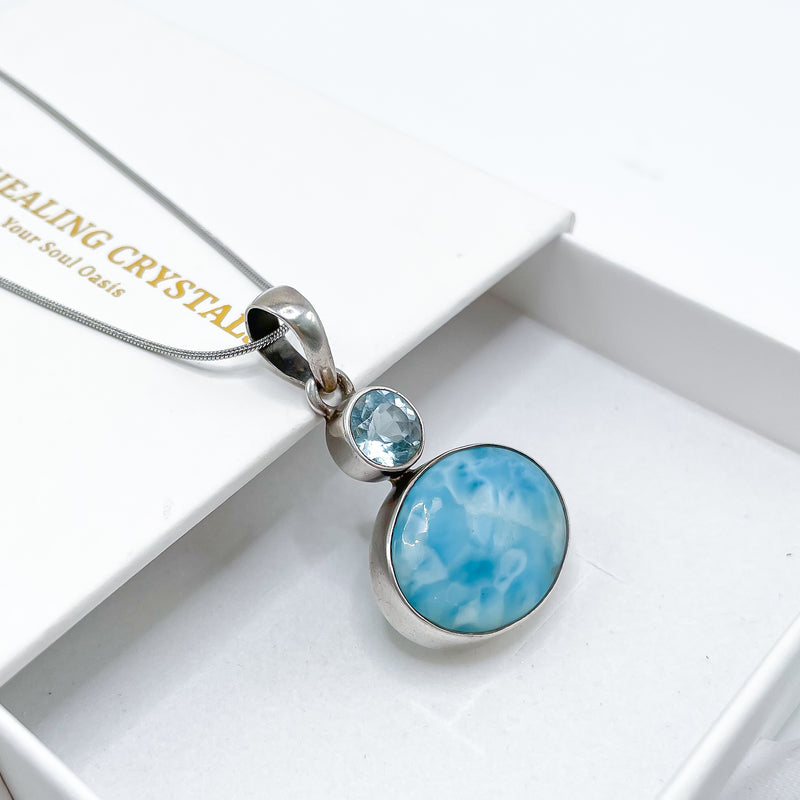 Larimar And Aquamarine Pendant