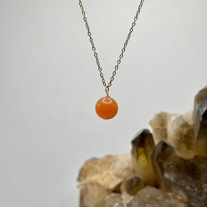 Orange Aventurine Sphere Pendant