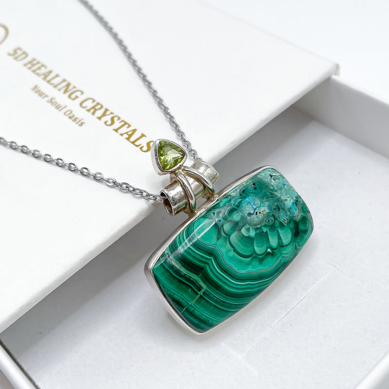 Malachite x Peridot Pendant 005