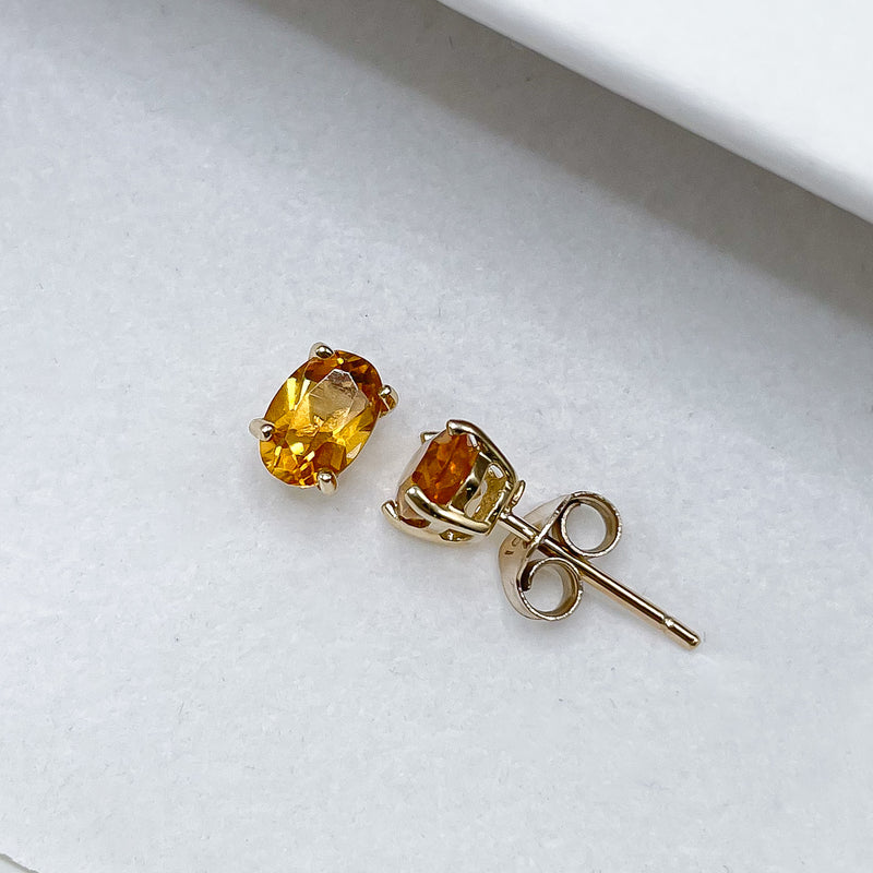 Citrine Earrings In 10k Gold