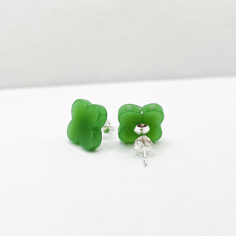 Four Leaf Clover 🍀 Green Aventurine Stud Earrings