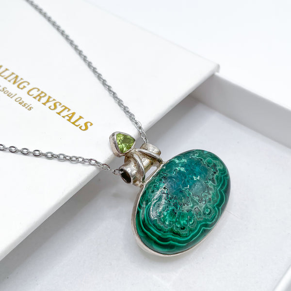 Malachite x Peridot Pendant 001