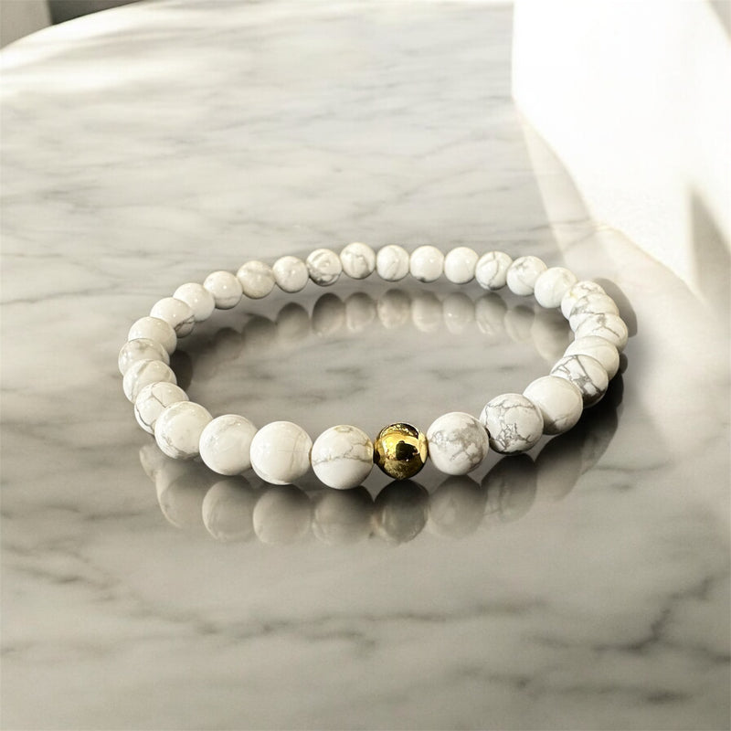5D 18k Gold Plated bead in Genuine Natural Healing, Protection, Wealth, Love, Career & Success Stone Bracelet 6mm