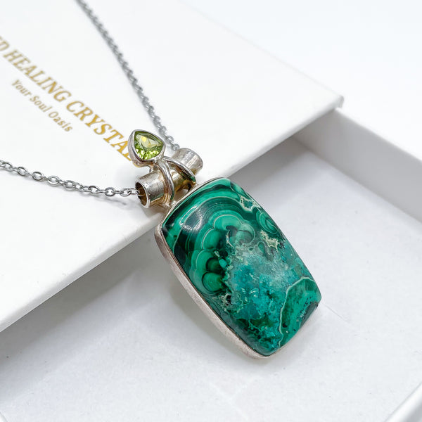 Malachite x Peridot Pendant 002