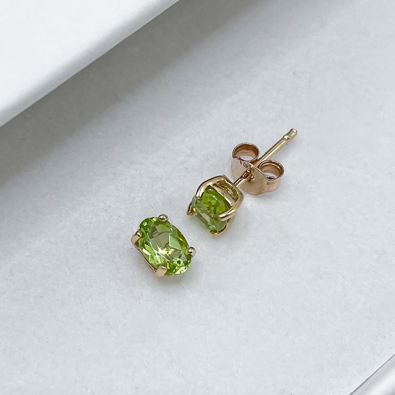 Peridot Earrings in 10k Gold