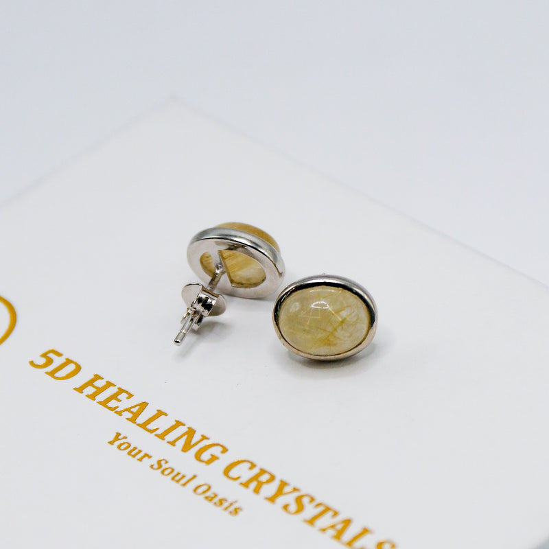 Golden Rutilated Quartz Earrings