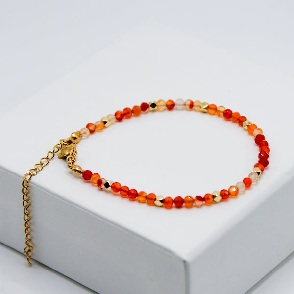 Carnelian 4mm Faceted Bracelet