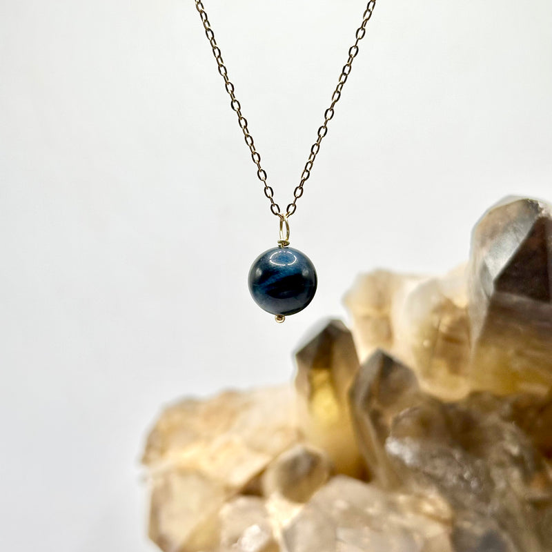Blue Tigers Eye Sphere Pendant