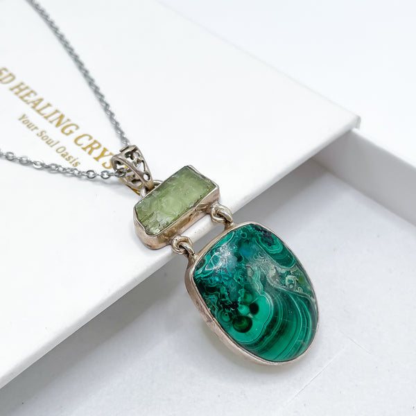 Malachite x Green Kyanite Pendant