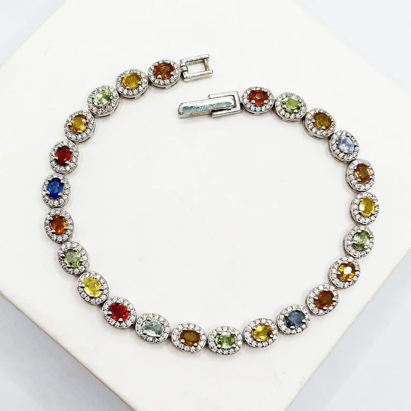 Multicolored Sapphire Tennis Bracelet