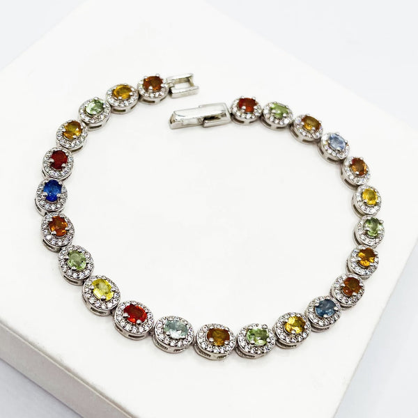 Multicolored Sapphire Tennis Bracelet