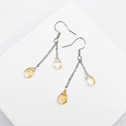 Faceted Citrine Dangling Earrings