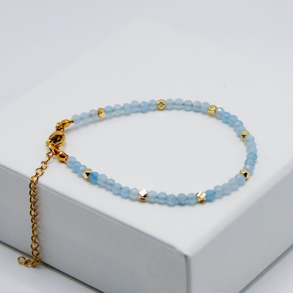 Aquamarine 4mm Faceted Bracelet