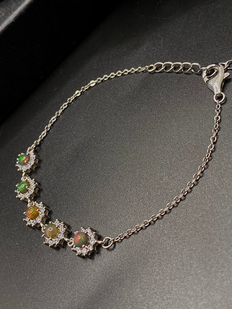 Black Opal Chain Bracelet