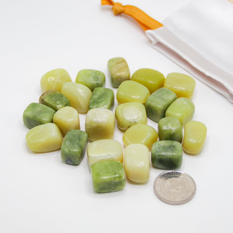 Olive Jade Tumbled Stones