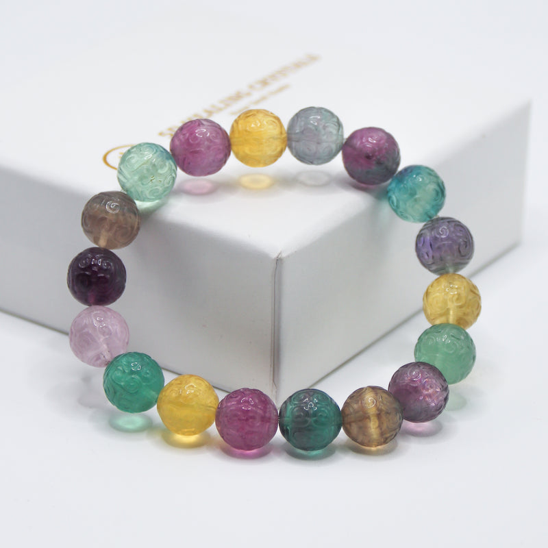 Fluorite money ball bracelet