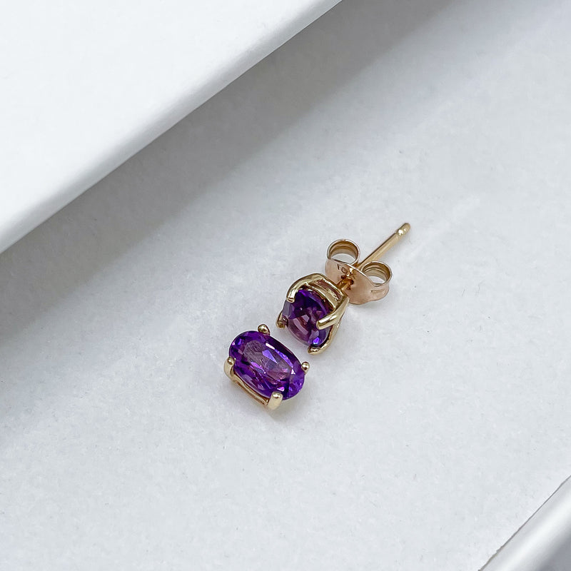 Amethyst Earrings in 10k Gold